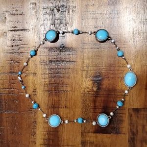Blue & Pearl Necklace